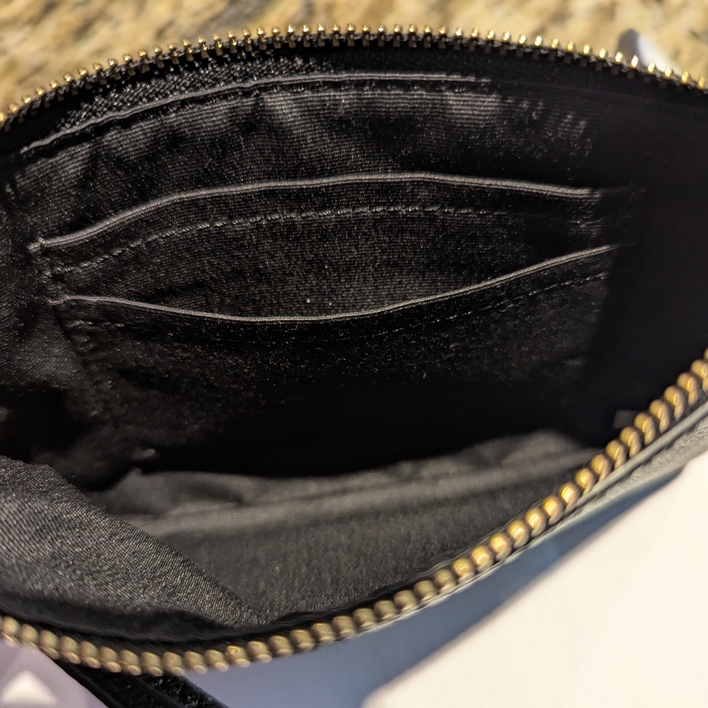 Coach Pebbled Leather Black Wristlet - Picture 3 of 3